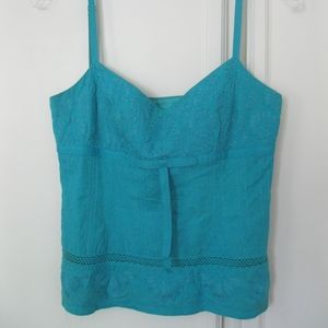 Vintage DS Petite cami top, turquoise, Sz XS